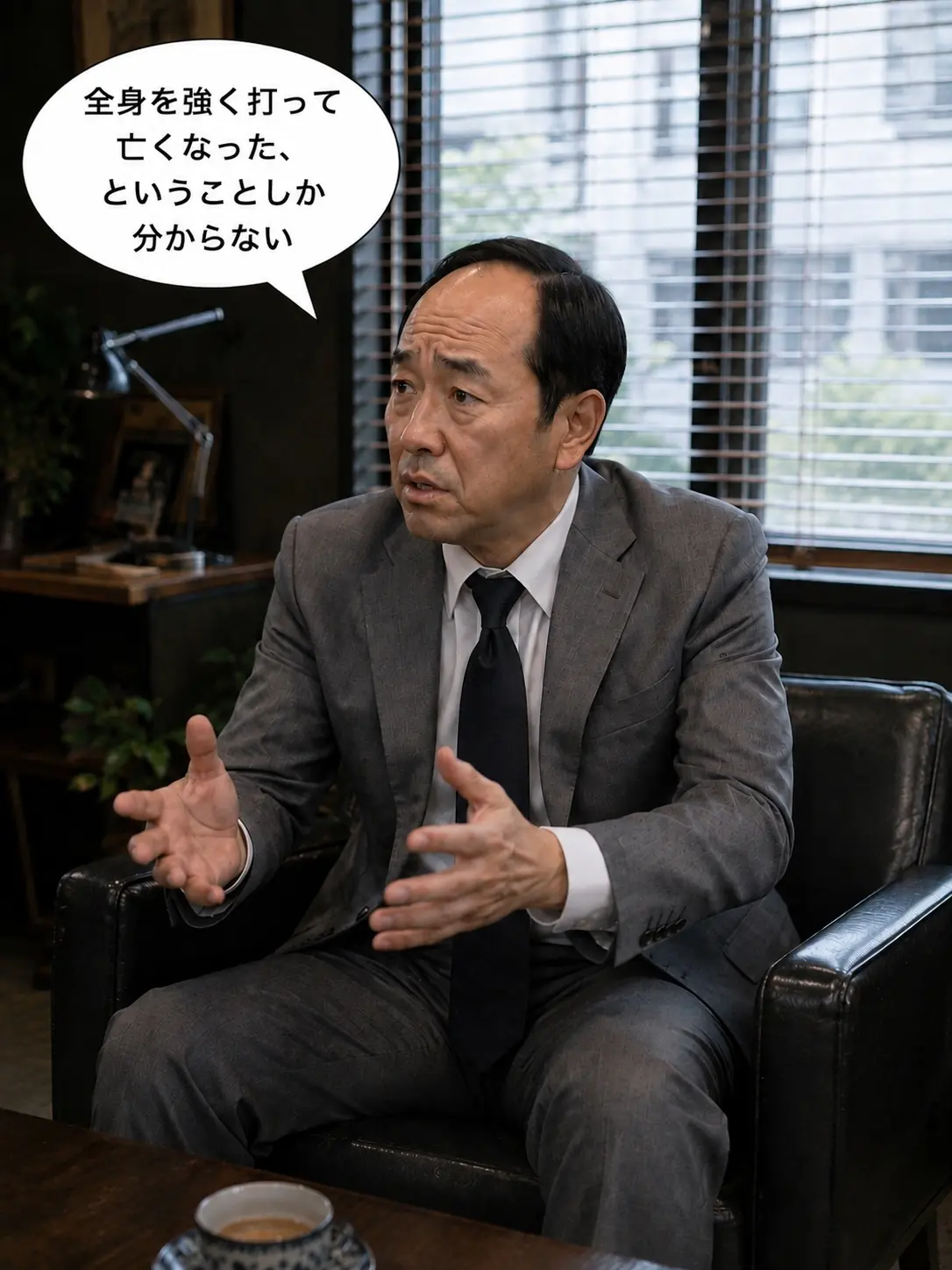 刑事が男性の死因を説明する
